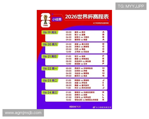 2026年美加墨世界杯赛程表格官方公布，最新比赛时间及场馆信息